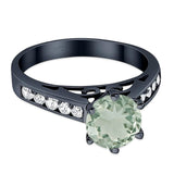 Round Natural Stone Engagement Ring