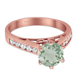 Round Natural Stone Engagement Ring