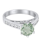 Round Natural Stone Engagement Ring