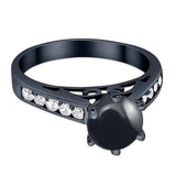 Round Natural Stone Engagement Ring