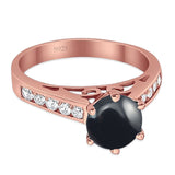 Round Natural Stone Engagement Ring