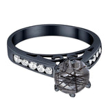 Round Natural Stone Engagement Ring