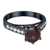 Round Natural Stone Engagement Ring