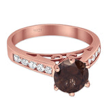 Round Natural Stone Engagement Ring