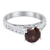 Round Natural Stone Engagement Ring