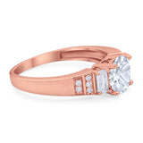 Three Stone Round Natural Stone Ring