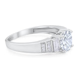 Three Stone Round Natural Stone Ring