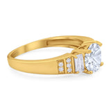 Three Stone Round Natural Stone Ring