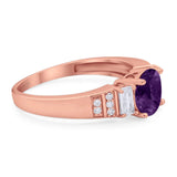 Three Stone Round Natural Stone Ring