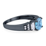 Three Stone Round Natural Stone Ring