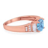 Three Stone Round Natural Stone Ring