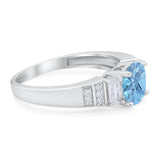 Three Stone Round Natural Stone Ring