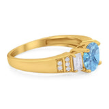 Three Stone Round Natural Stone Ring