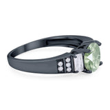 Three Stone Round Natural Stone Ring