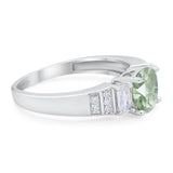 Three Stone Round Natural Stone Ring