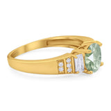 Three Stone Round Natural Stone Ring