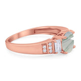 Three Stone Round Natural Stone Ring