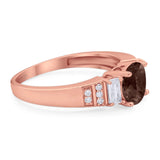 Three Stone Round Natural Stone Ring