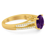 Vintage Style Round Natural Stone Ring