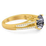 Vintage Style Round Natural Stone Ring