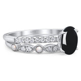 Two Piece Oval Natural Stone Bridal Ring