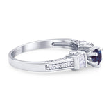 Art Deco Round Natural Stone Cocktail Ring