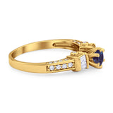 Art Deco Round Natural Stone Cocktail Ring