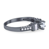 Art Deco Round Natural Stone Cocktail Ring