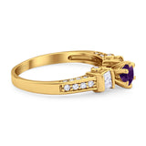 Art Deco Round Natural Stone Cocktail Ring