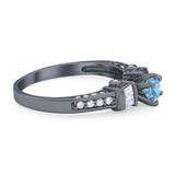 Art Deco Round Natural Stone Cocktail Ring