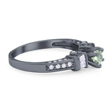 Art Deco Round Natural Stone Cocktail Ring