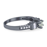 Art Deco Round Natural Stone Cocktail Ring