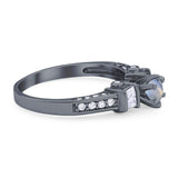 Art Deco Round Natural Stone Cocktail Ring