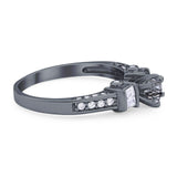 Art Deco Round Natural Stone Cocktail Ring