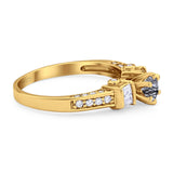 Art Deco Round Natural Stone Cocktail Ring