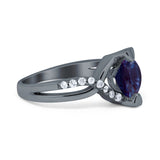 Art Deco Round Natural Stone Twisted Ring
