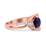 Art Deco Round Natural Stone Twisted Ring