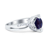 Art Deco Round Natural Stone Twisted Ring