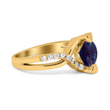 Art Deco Round Natural Stone Twisted Ring
