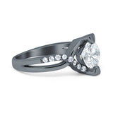 Art Deco Round Natural Stone Twisted Ring