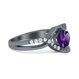 Art Deco Round Natural Stone Twisted Ring
