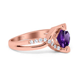 Art Deco Round Natural Stone Twisted Ring