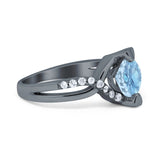 Art Deco Round Natural Stone Twisted Ring