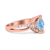 Art Deco Round Natural Stone Twisted Ring