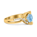Art Deco Round Natural Stone Twisted Ring