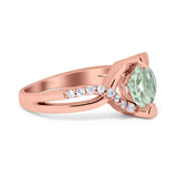Art Deco Round Natural Stone Twisted Ring