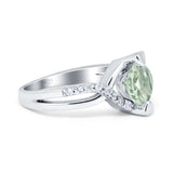 Art Deco Round Natural Stone Twisted Ring
