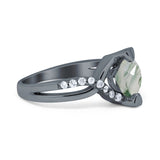 Art Deco Round Natural Stone Twisted Ring