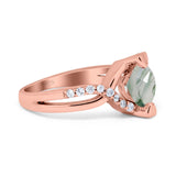 Art Deco Round Natural Stone Twisted Ring