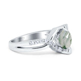 Art Deco Round Natural Stone Twisted Ring
